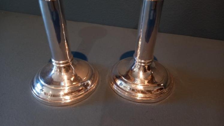 Pair of George V Period Plain Solid Silver Candlesticks - Image 5