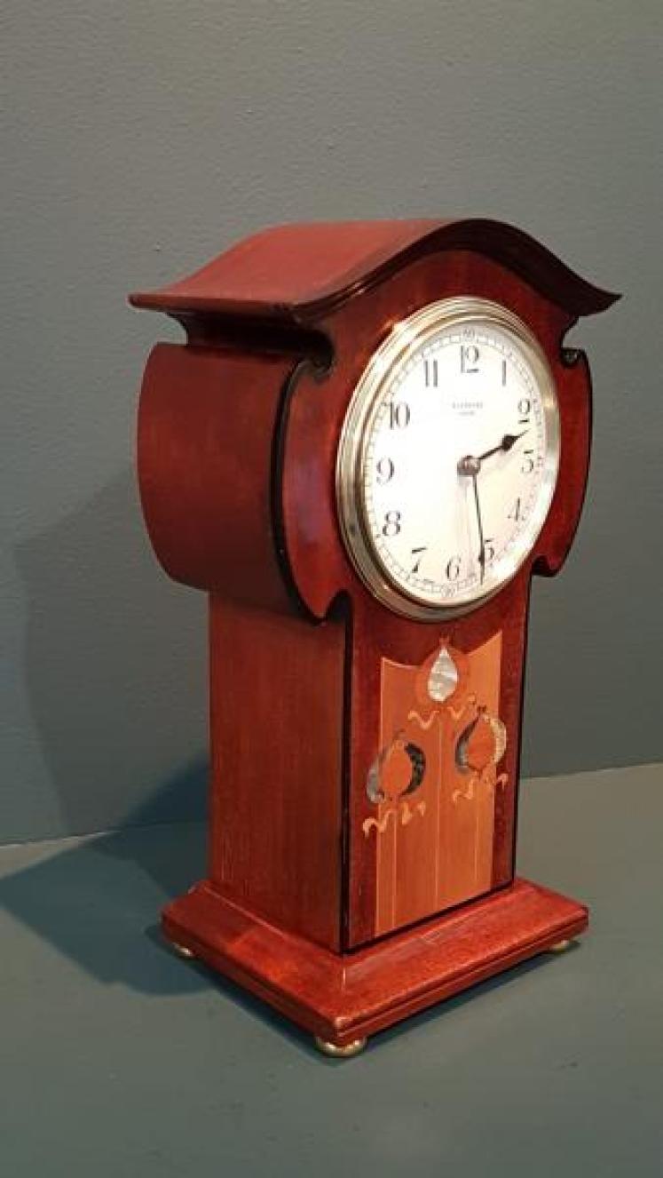 Superb Art Nouveau Inlaid Mantel Clock - Image 2