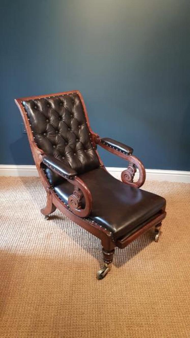 Stylish Regency Reclining Library Chair - Image 1