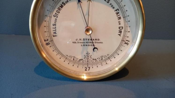 Antique Brass Cased London Marine Barometer - Image 2