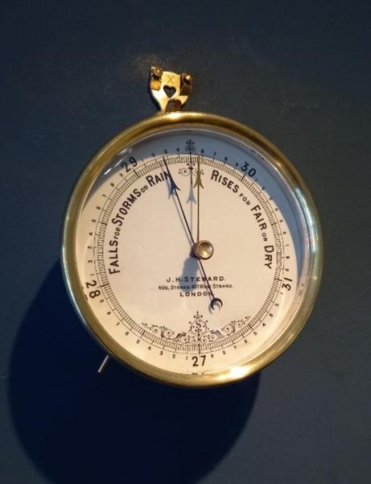 Antique Brass Cased London Marine Barometer - Image 5