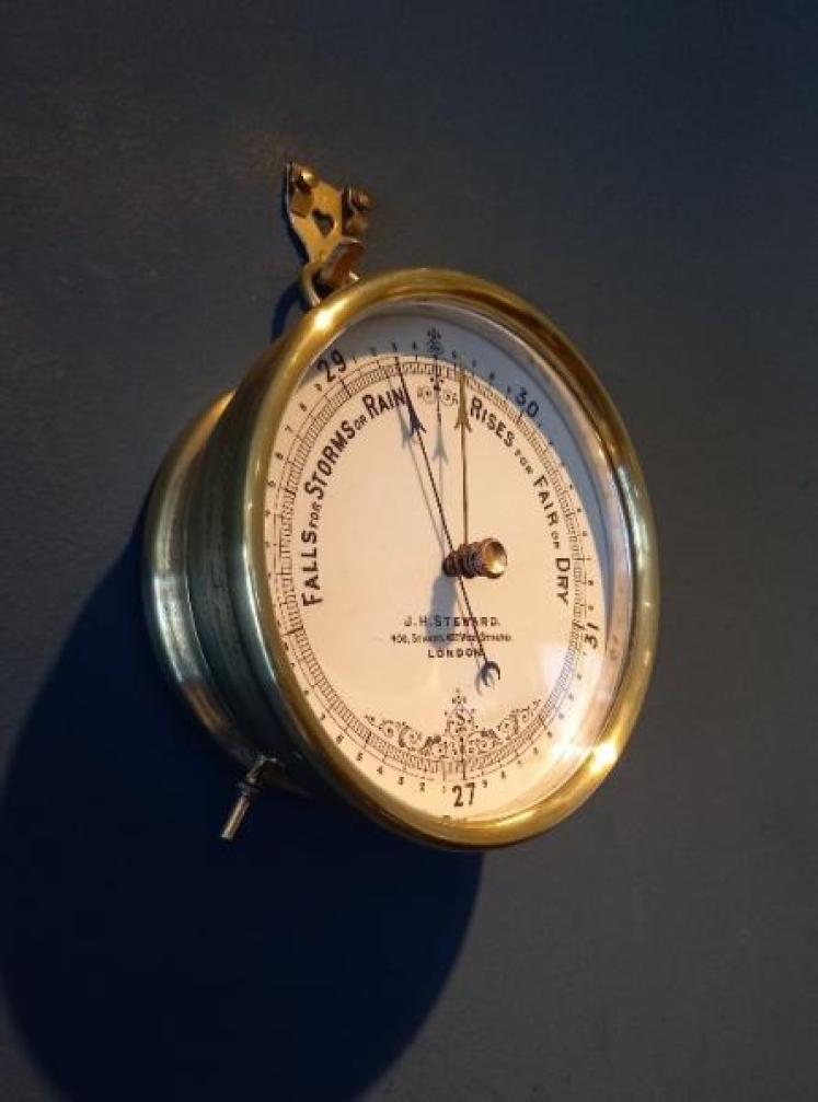 Antique Brass Cased London Marine Barometer - Image 7