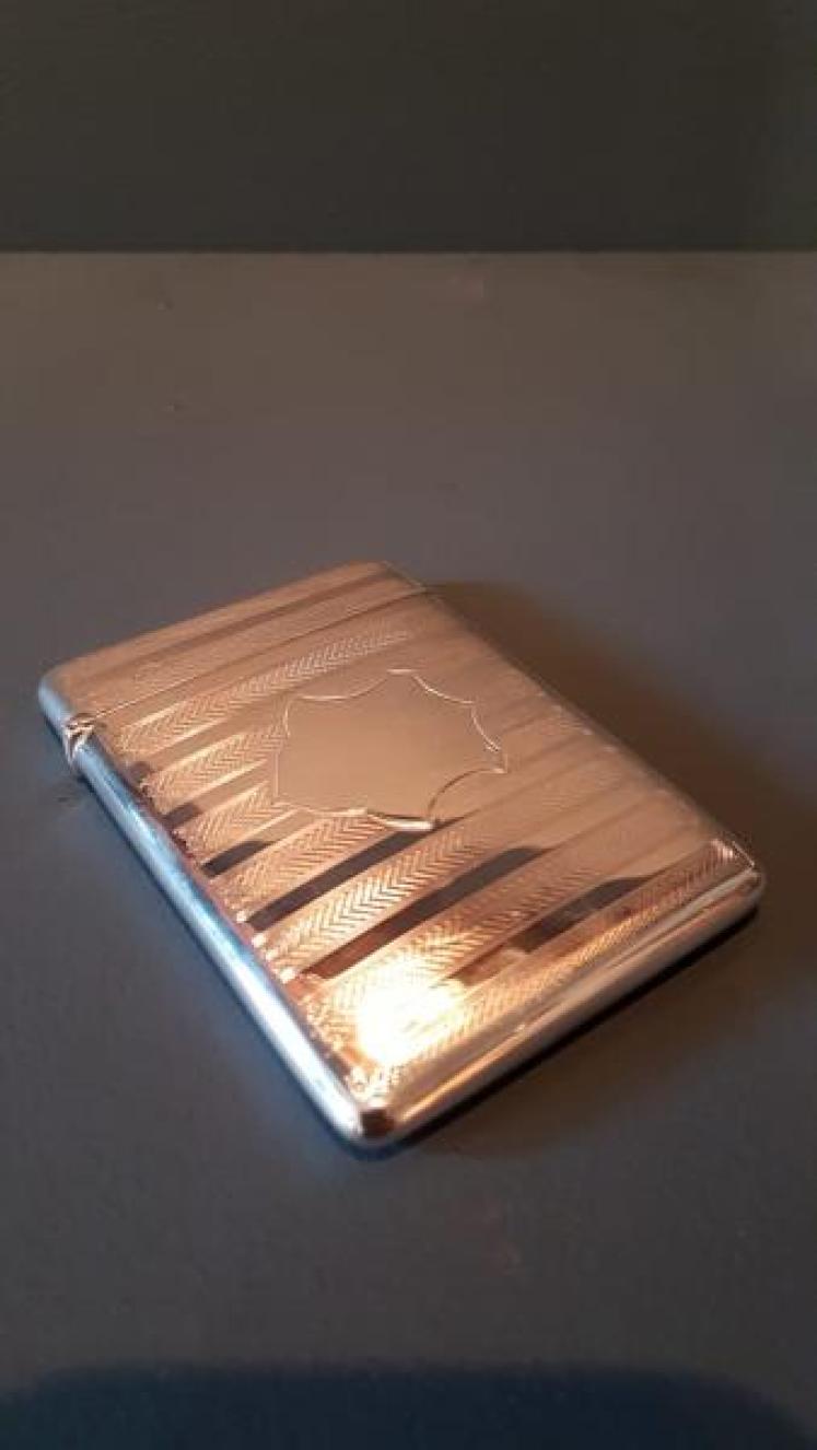 Edwardian Silver Engine Turned Card Case - Image 6