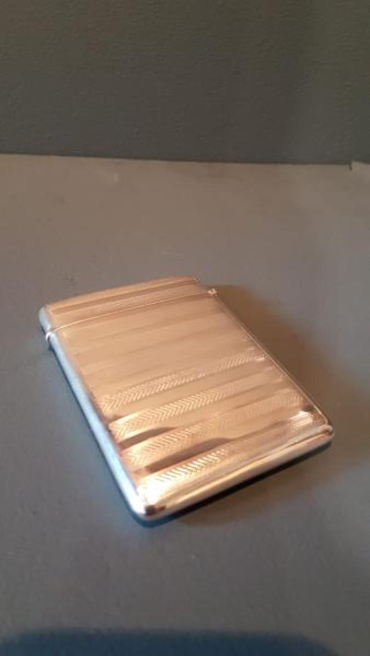 Edwardian Silver Engine Turned Card Case - Image 7