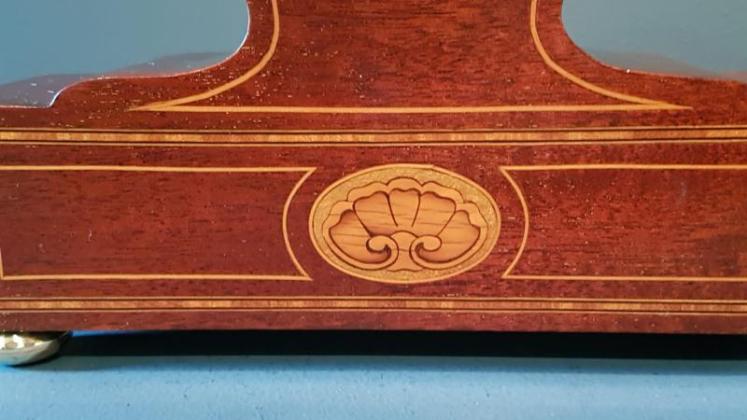 Unusual Edwardian Inlaid Mantel Clock  - Image 6