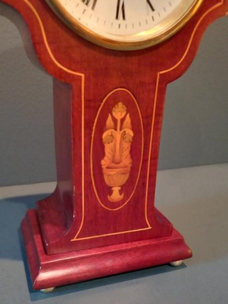 Art Nouveau Inlaid Oval Panel Mantel Clock - Image 2