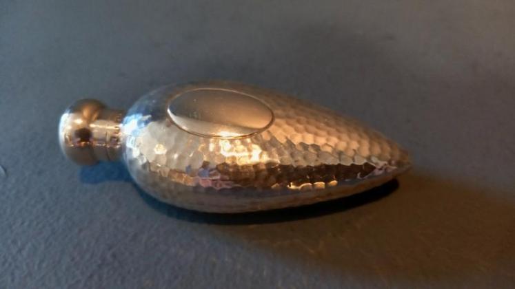 Antique Silver Planished Travelling Scent - Image 1