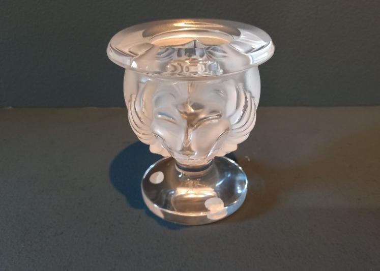 Lalique Opalescent Lion Mask Vase - Image 6