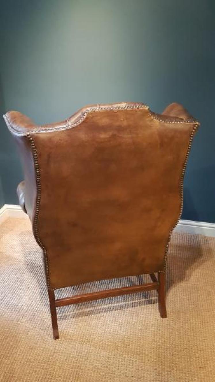  Leather Wing Back Arm Chair - Image 2