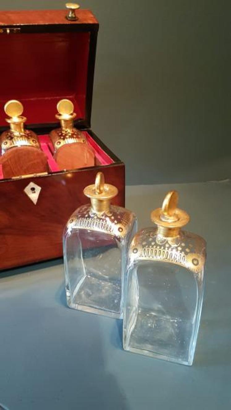 Early Victorian Mahogany Tantalus Box - Image 6