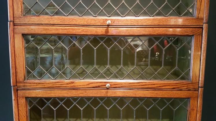 Edwardian Oak Sectional Five Tier Library Bookcase - Image 3