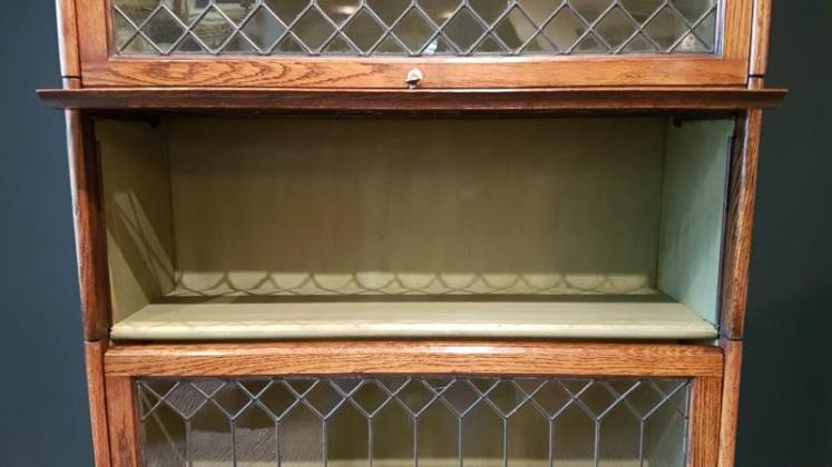 Edwardian Oak Sectional Five Tier Library Bookcase - Image 5