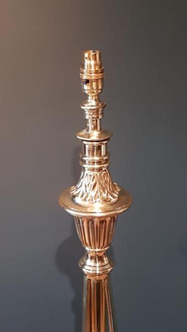 Victorian Brass Rise and Fall Lamp Standard - Image 5