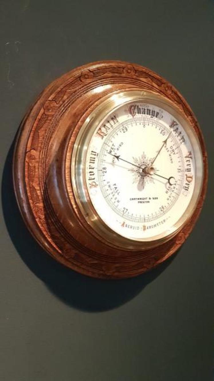Large Antique Preston Porcelain Dial Barometer - Image 2