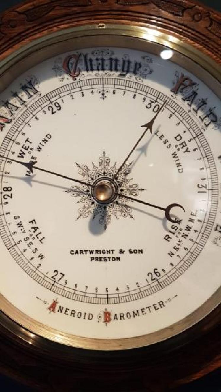 Large Antique Preston Porcelain Dial Barometer - Image 3