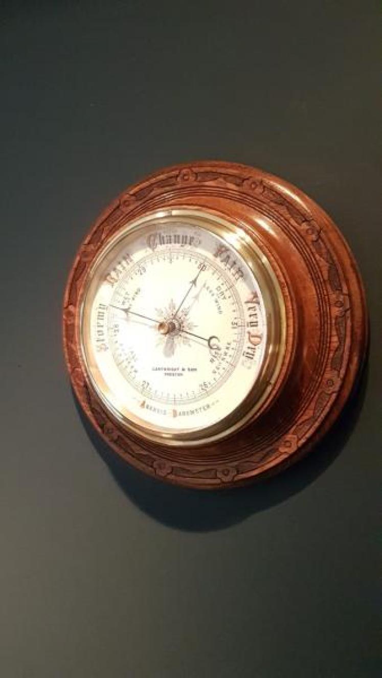 Large Antique Preston Porcelain Dial Barometer - Image 5