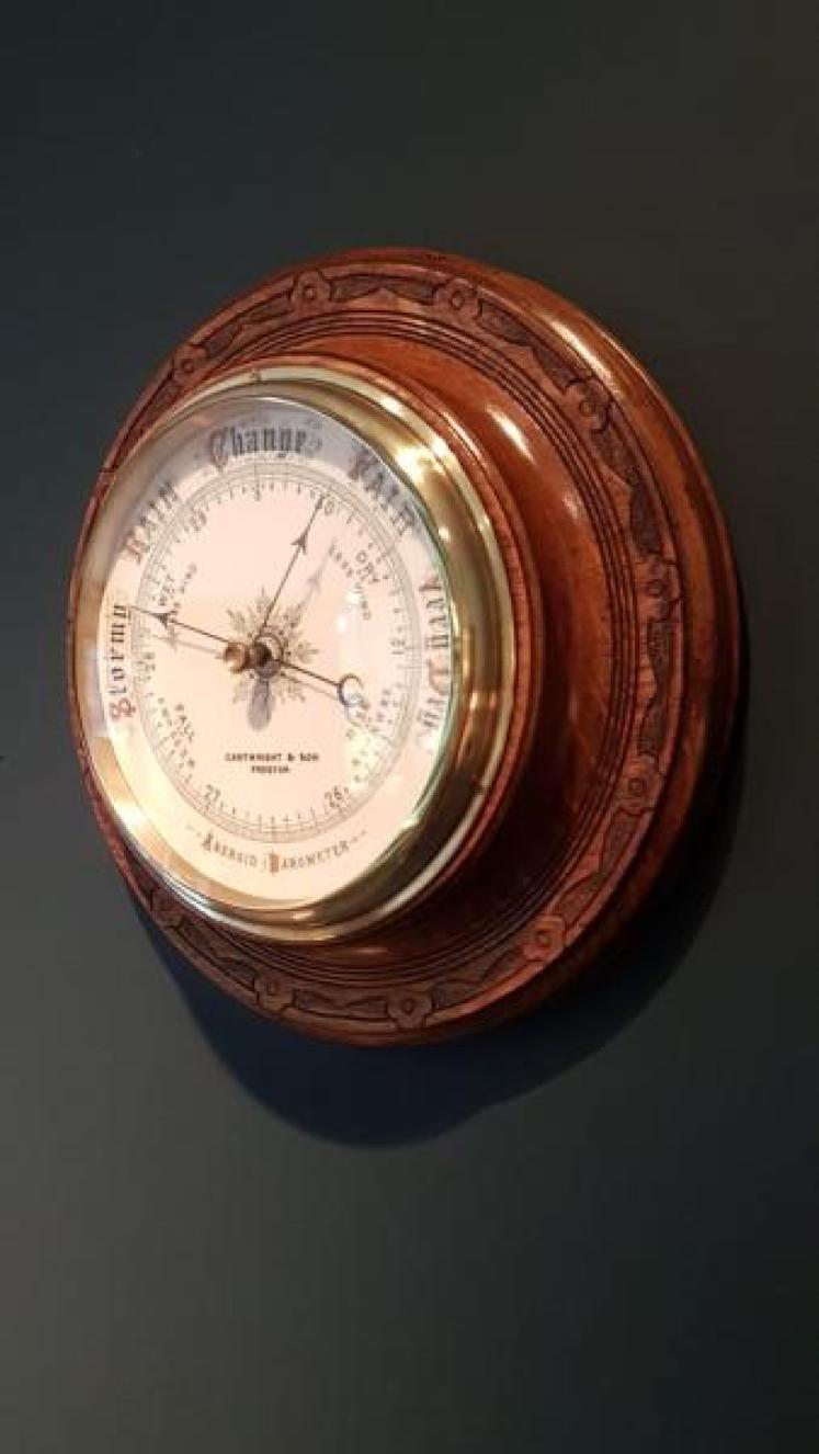 Large Antique Preston Porcelain Dial Barometer - Image 6