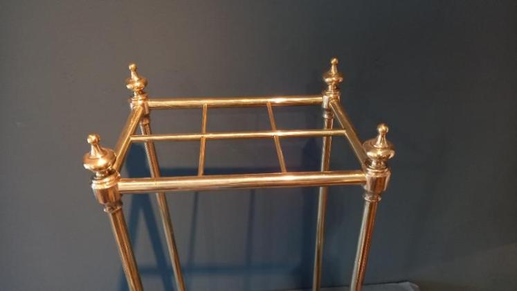 Antique Cast Brass Six Section Stick Stand - Image 4