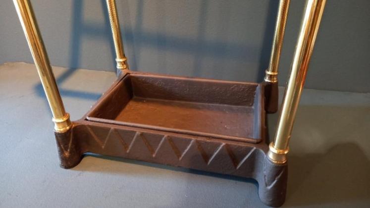 Antique Cast Brass Six Section Stick Stand - Image 5