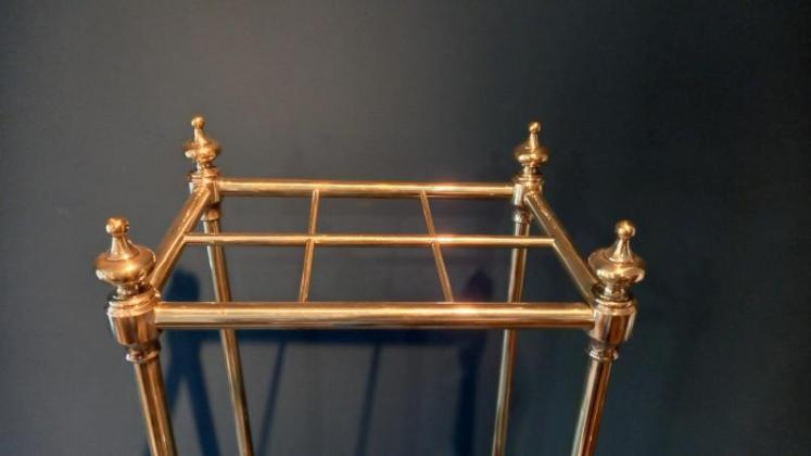 Antique Cast Brass Six Section Stick Stand - Image 6