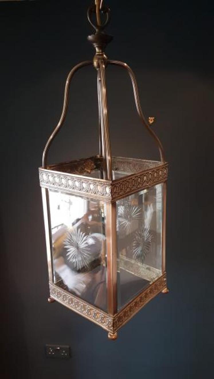 Edwardian Brass Framed Lantern - Image 6