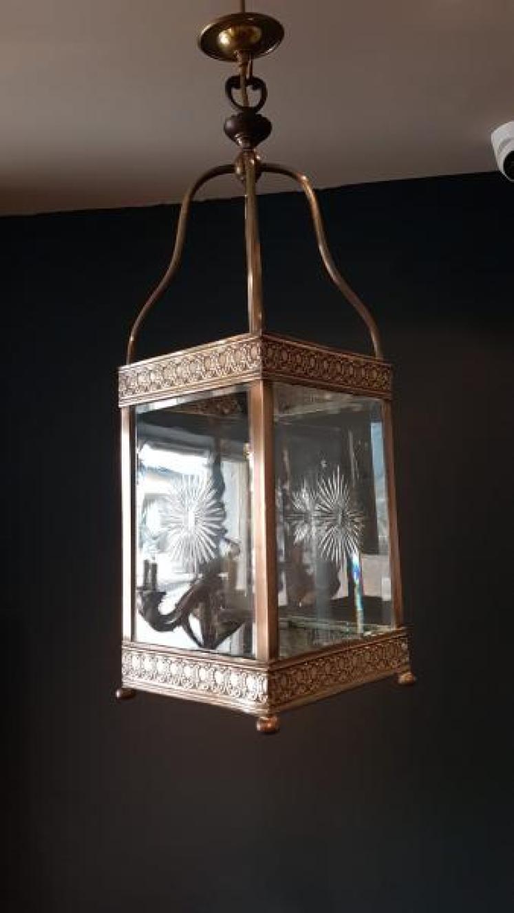 Edwardian Brass Framed Lantern - Image 7
