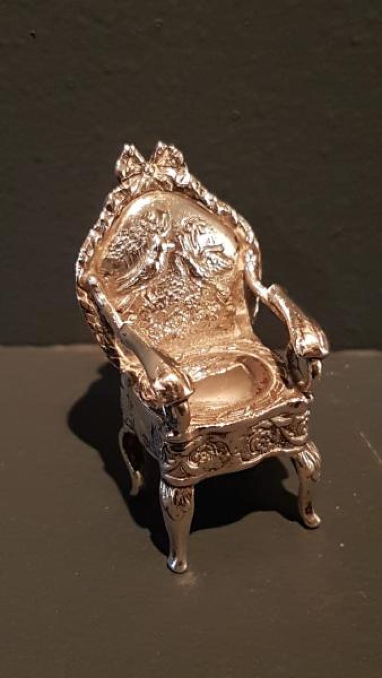 Russian Silver Miniature Arm Chair - Image 1
