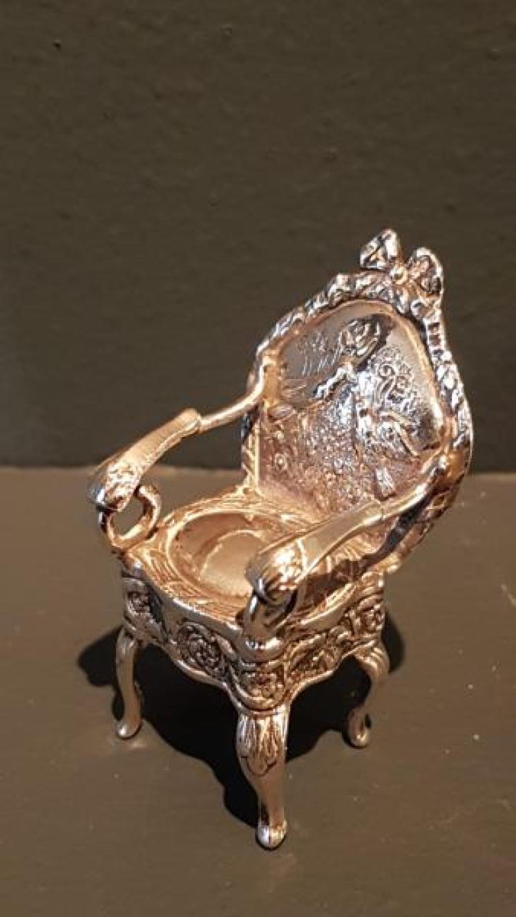Russian Silver Miniature Arm Chair - Image 2