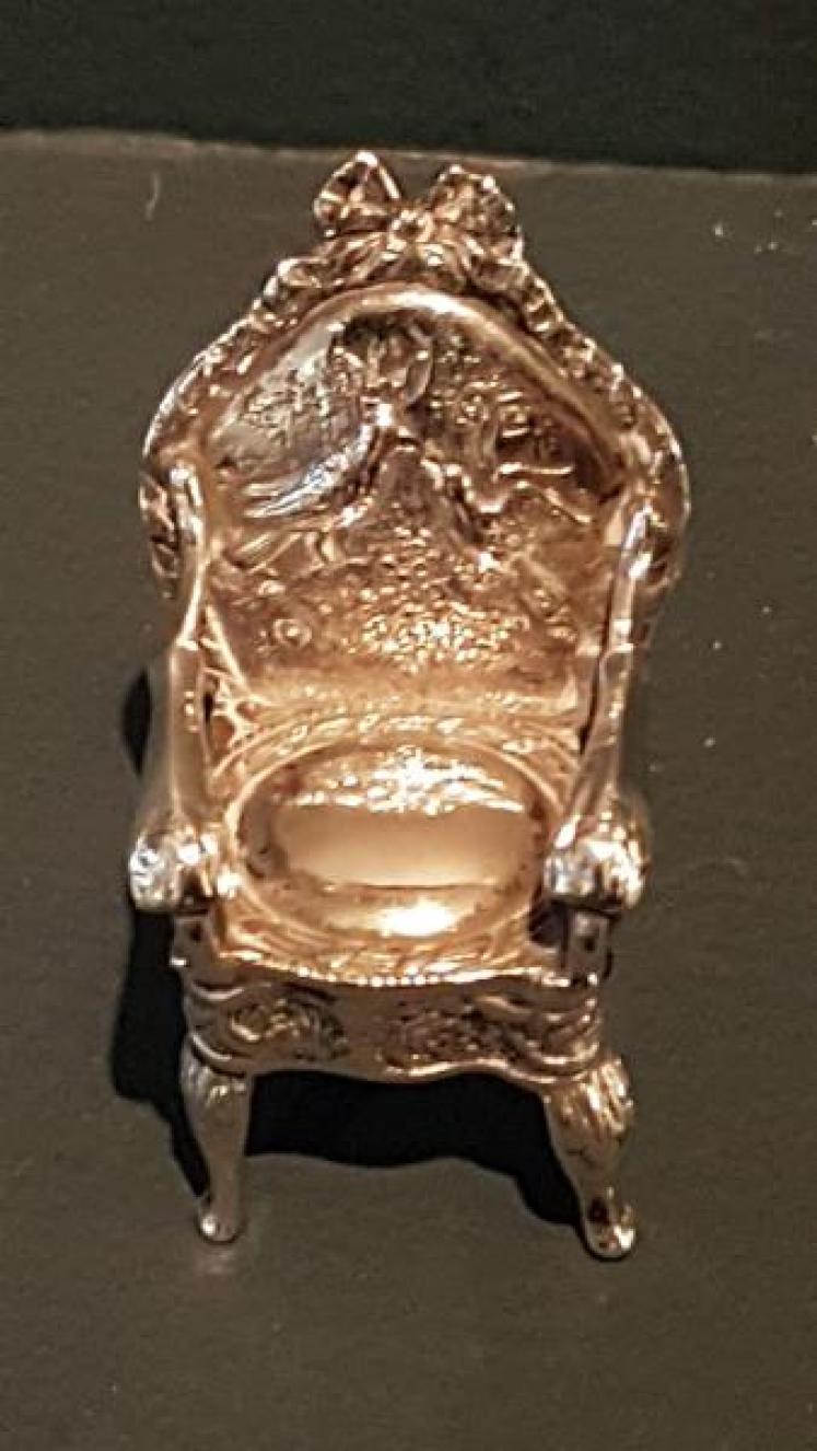 Russian Silver Miniature Arm Chair - Image 3