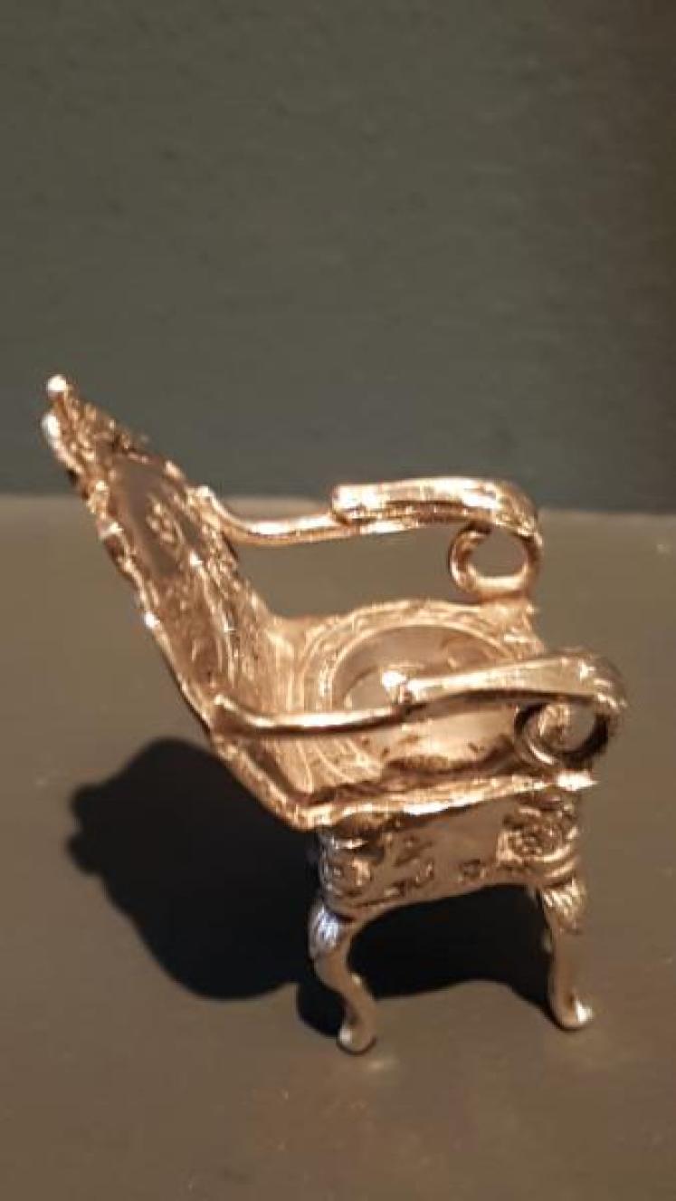 Russian Silver Miniature Arm Chair - Image 5