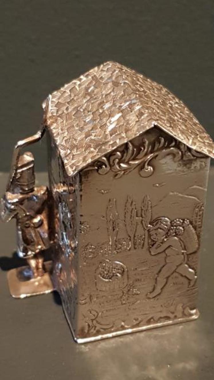 Unusual Victorian Silver Sentry Box - Image 5