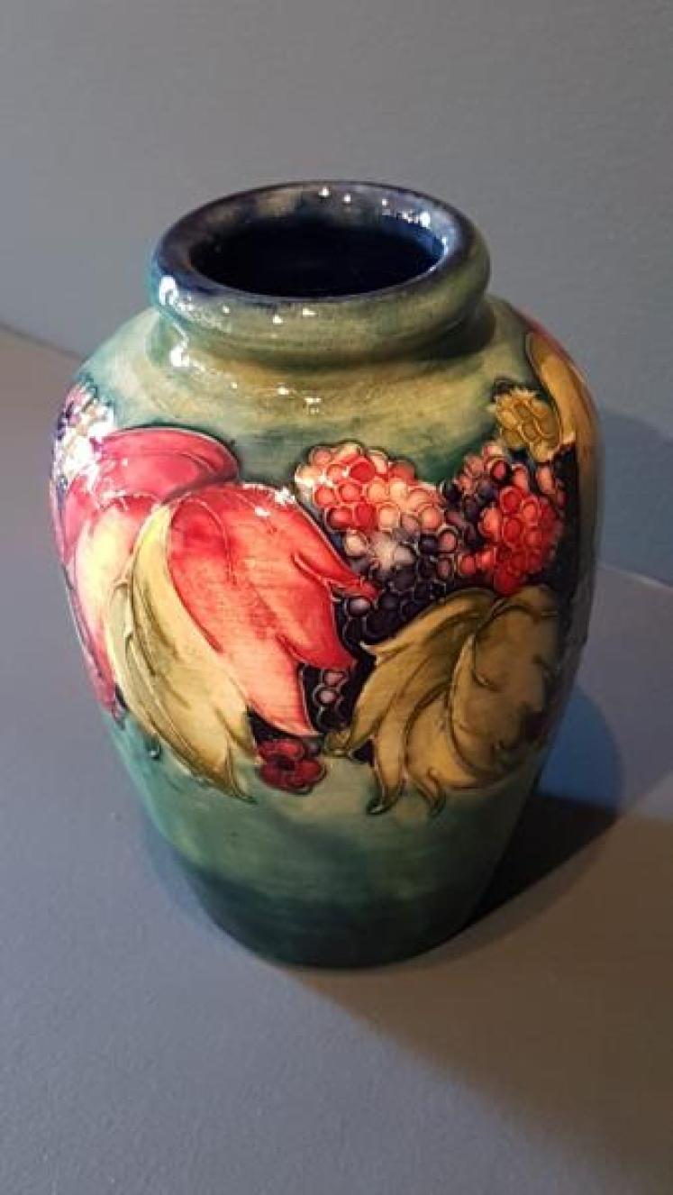 Moorcroft Leaf and Blackberries Roll Neck Vase - Image 7