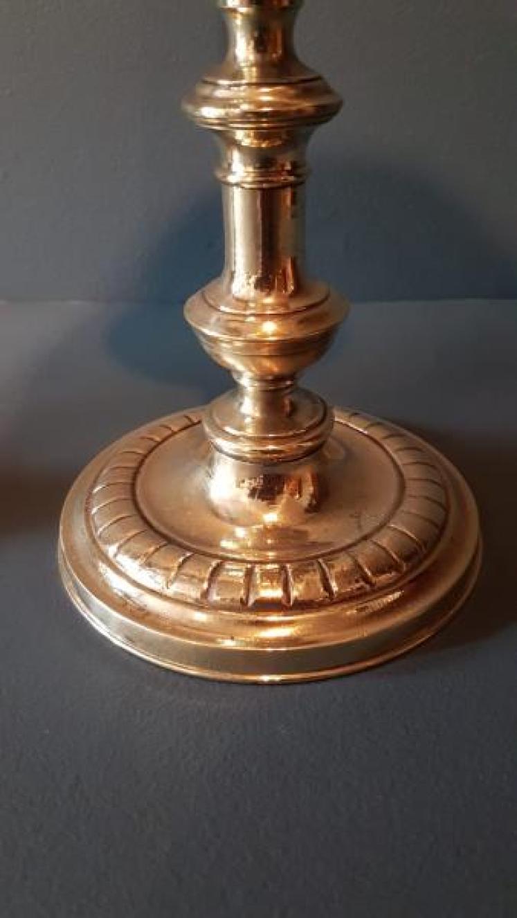 Pair of Early Victorian Brass Pricket Candlesticks - Image 4