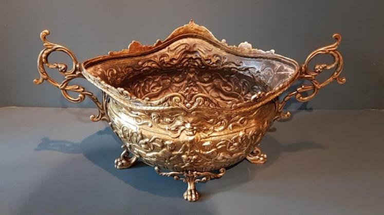 Antique Brass Jardiniere - Image 6