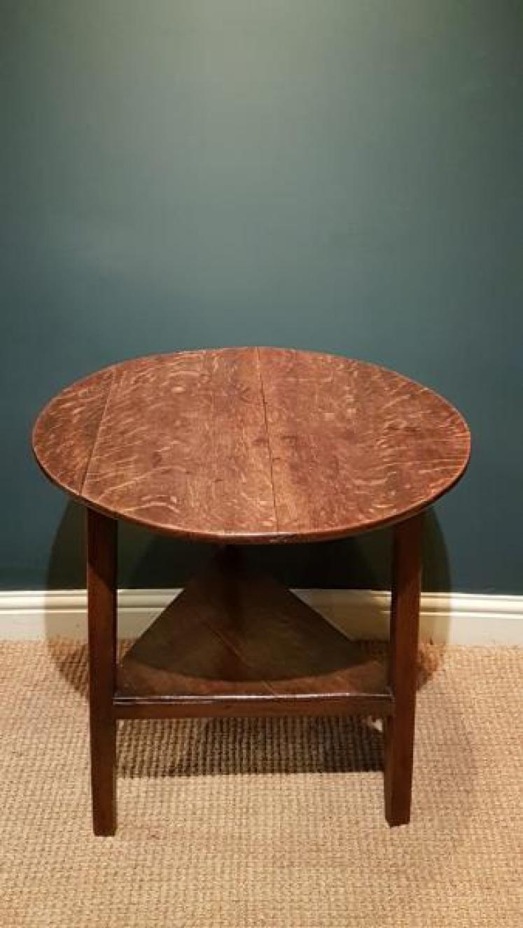 George III Oak & Fruitwood Cricket Table - Image 1