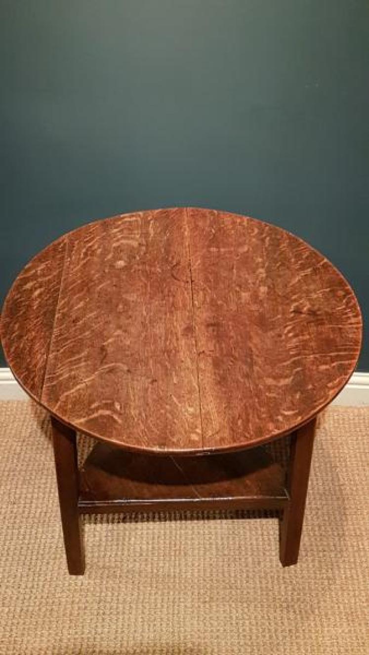 George III Oak & Fruitwood Cricket Table - Image 4