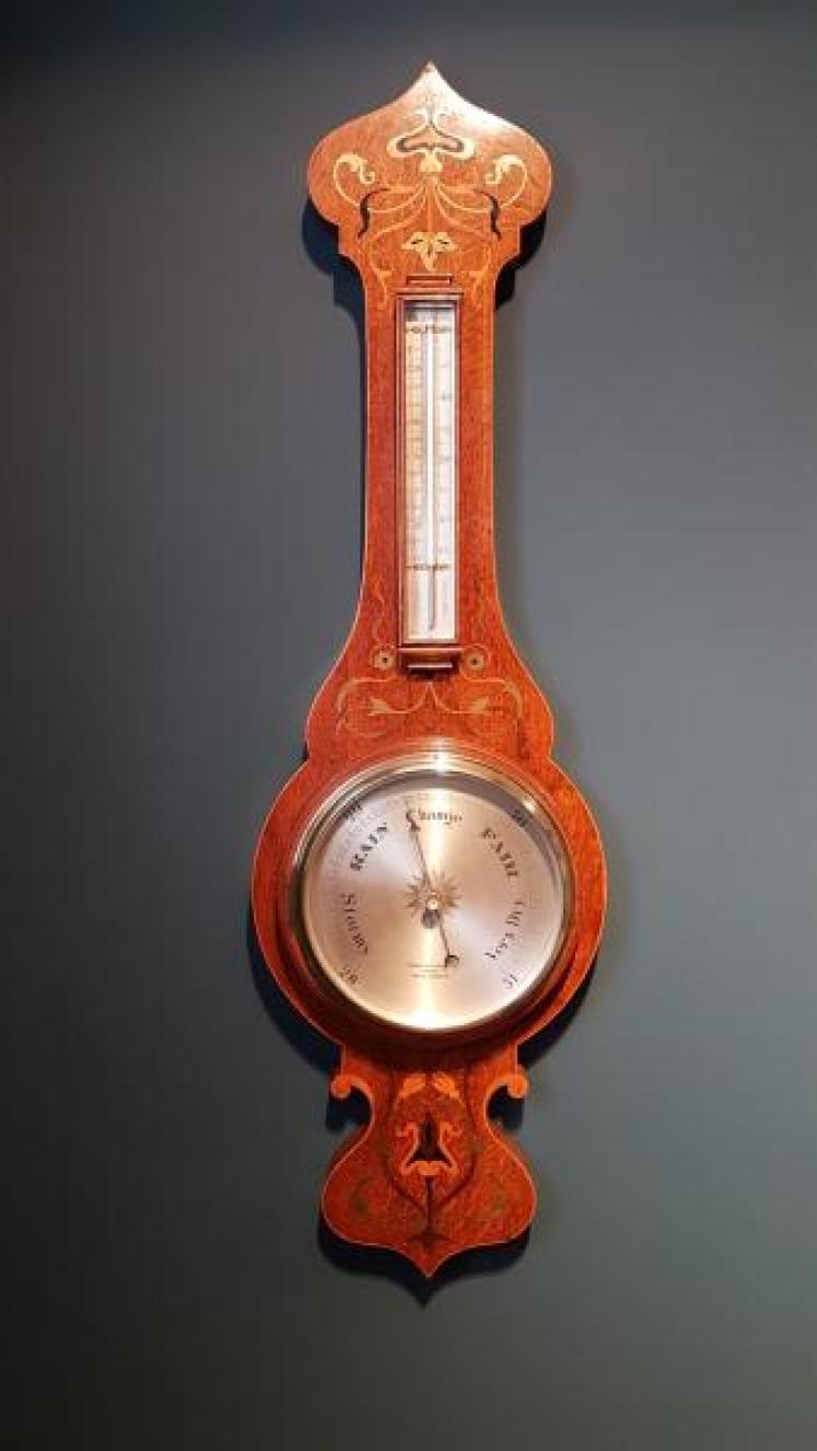 Superb Victorian Inlaid Banjo Barometer - Image 1