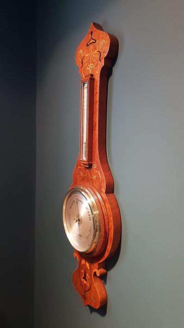 Superb Victorian Inlaid Banjo Barometer - Image 2