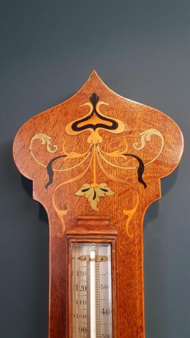 Superb Victorian Inlaid Banjo Barometer - Image 3