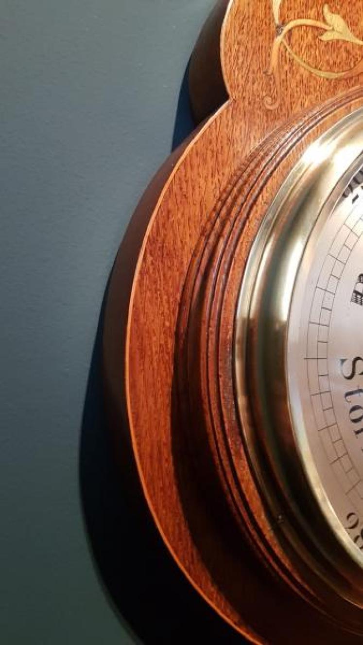 Superb Victorian Inlaid Banjo Barometer - Image 4