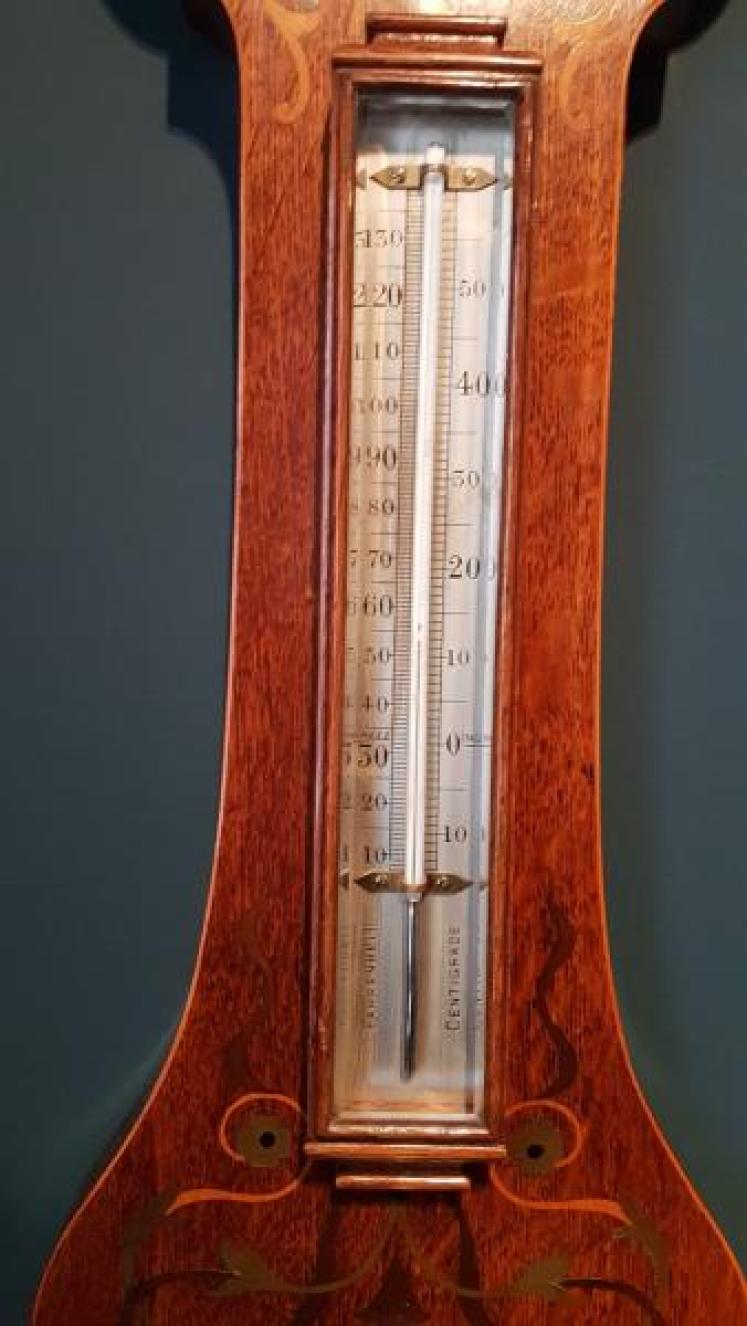 Superb Victorian Inlaid Banjo Barometer - Image 6
