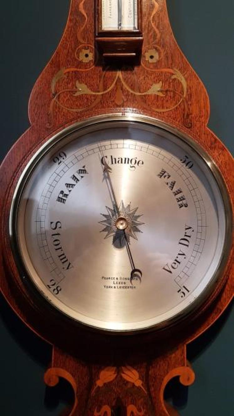 Superb Victorian Inlaid Banjo Barometer - Image 7