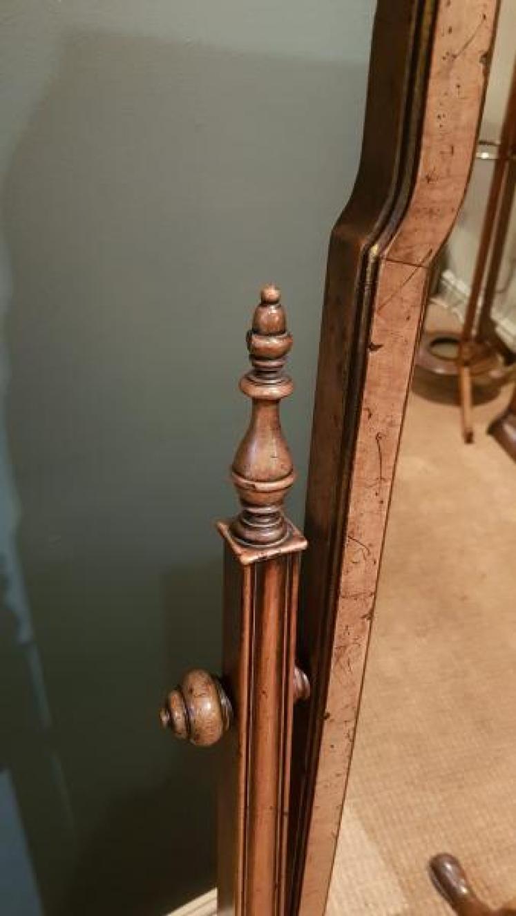 Elegant Walnut Framed Cheval Mirror - Image 2