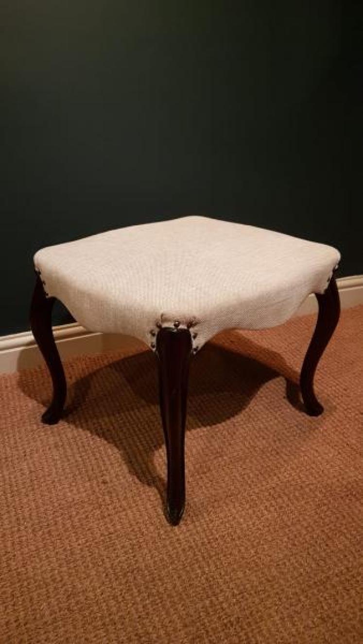 Victorian Rosewood Cabriole Leg Stool - Image 1