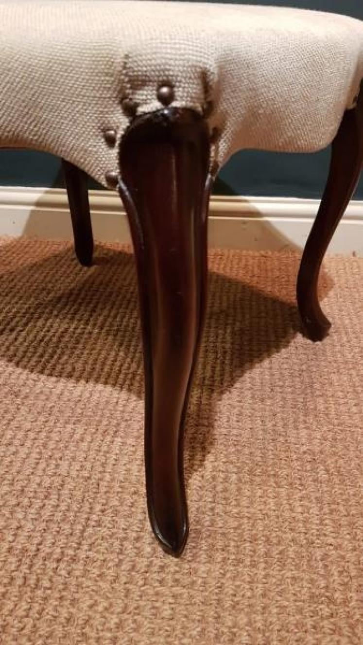 Victorian Rosewood Cabriole Leg Stool - Image 2