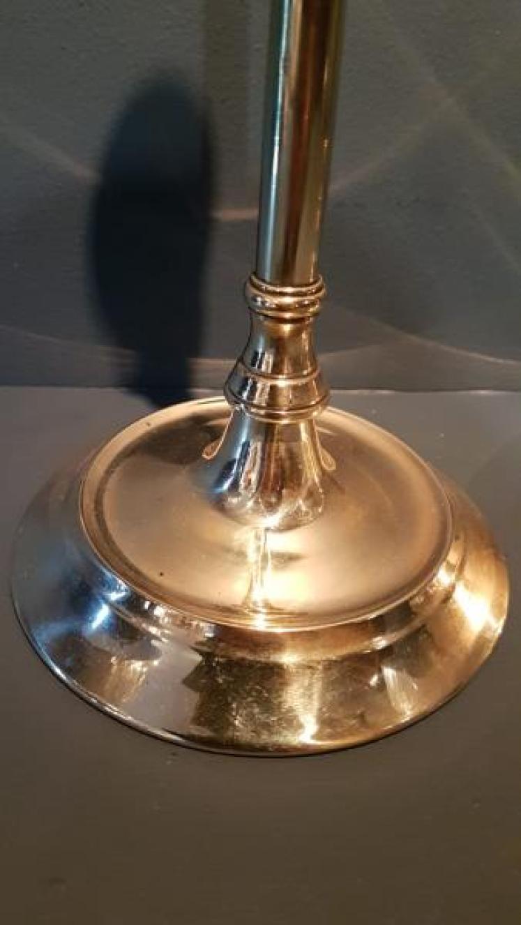 Pair of Victorian Brass Slim Stem Candlesticks - Image 5