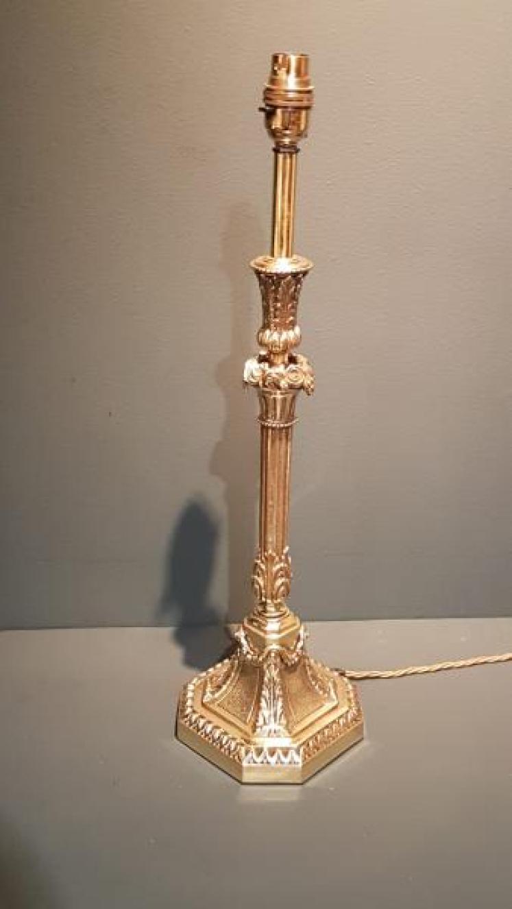 Superb Edwardian Cast Brass Table Lamp - Image 1