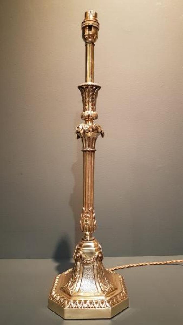 Superb Edwardian Cast Brass Table Lamp - Image 2