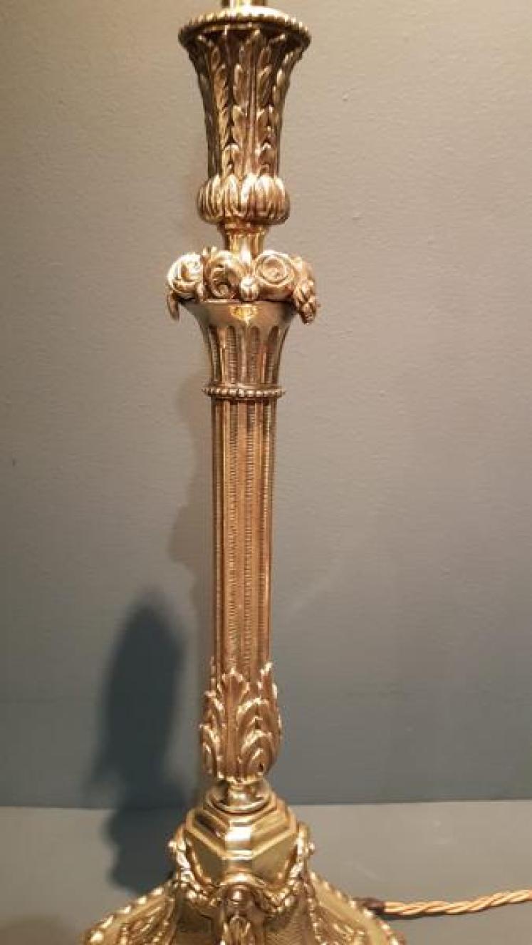 Superb Edwardian Cast Brass Table Lamp - Image 4