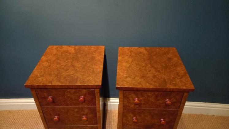 Pair of Mid Victorian Burr Walnut Bedside Cabinets - Image 2
